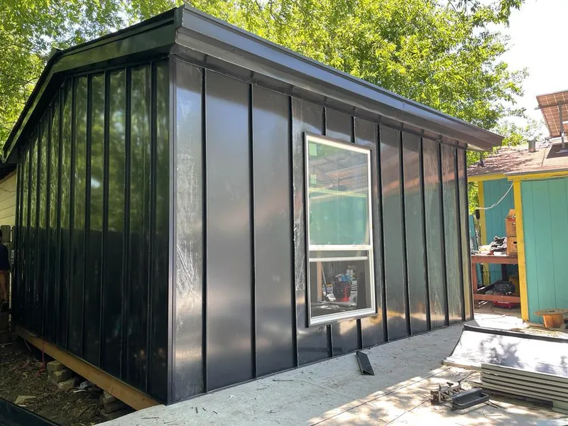 Black standing seam metal wall panels for Metal Roof Installation in Moscow